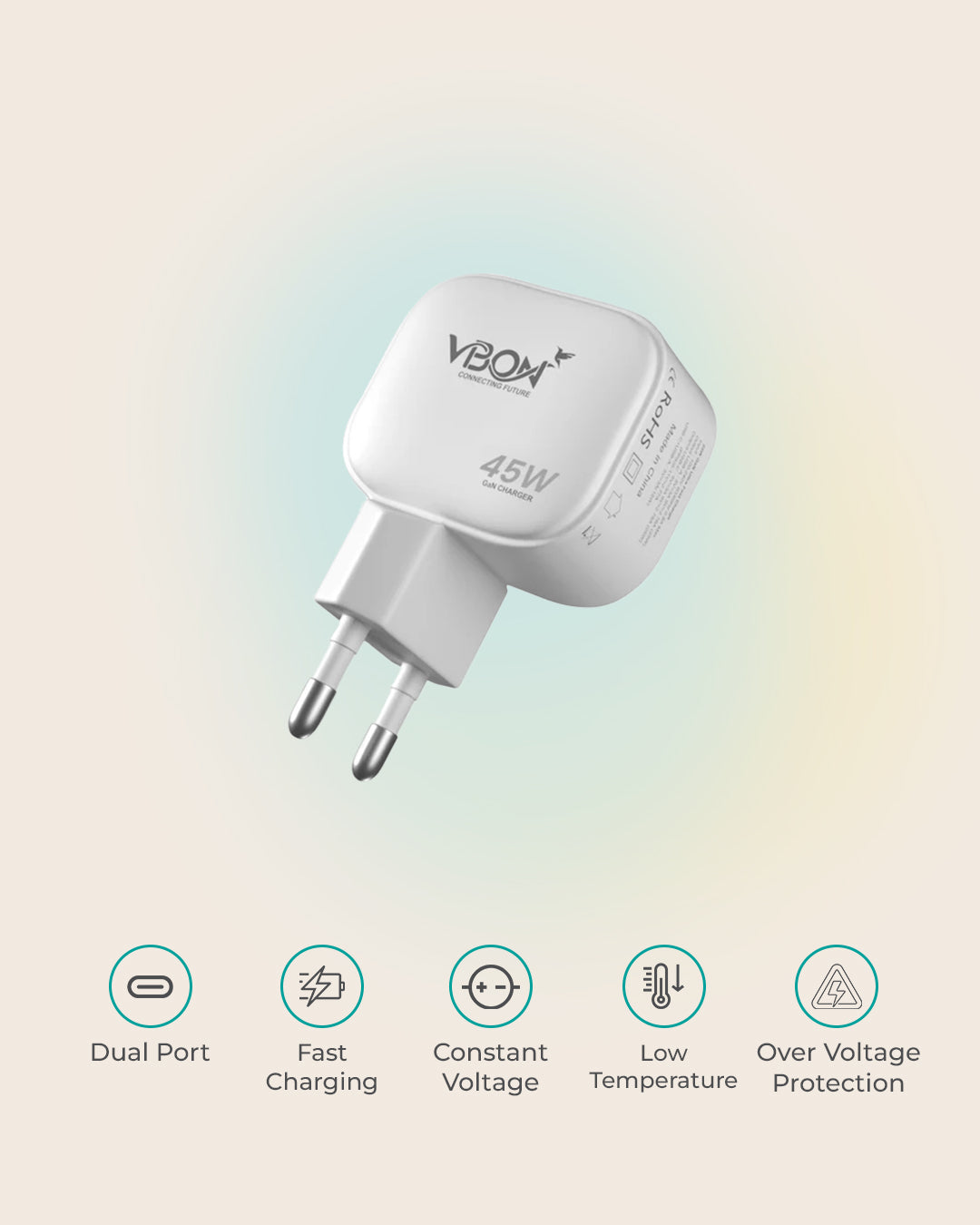 Vbon Ultra Fast Charge PD & QC  (45W GAN Technology)